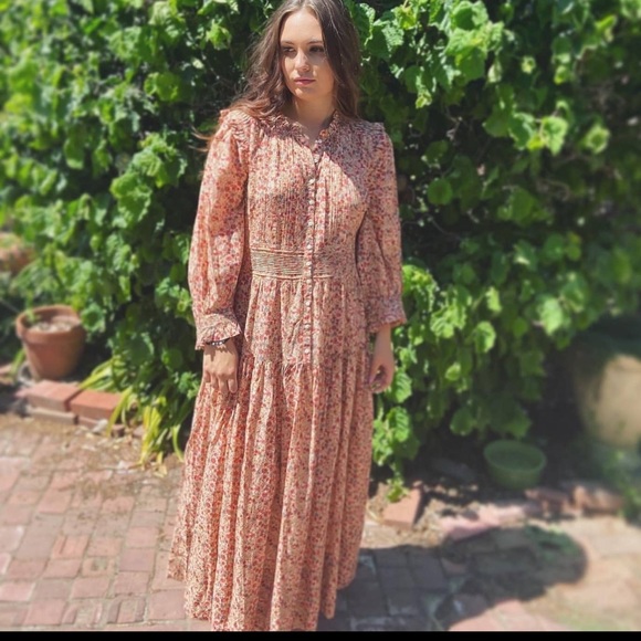 DOEN Monet Dress in Pink Valley Floral print Sz L - Picture 2 of 5